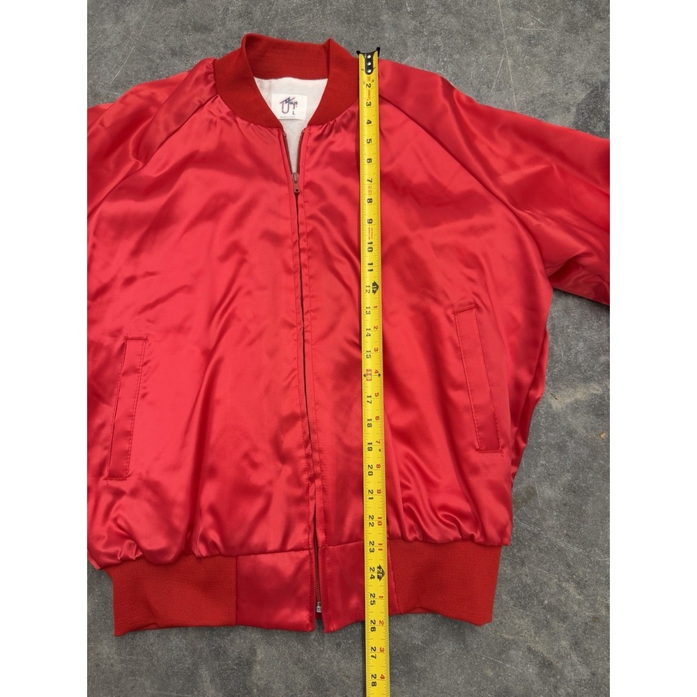 Vintage 1983 Tee Jays Satin Bomber Alabama On Tour Jacket Large Red Band Concert - Picture 4 of 7